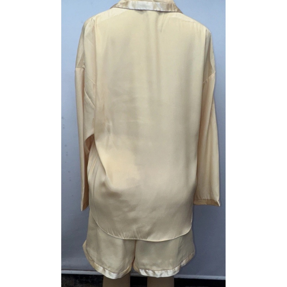 Victorias Secret Nightshirt M Sleepwear Pajama topand Bottom Polyester Yellow - Picture 2 of 7